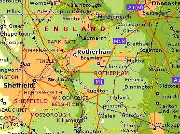 Rotherham sheffield haritasi