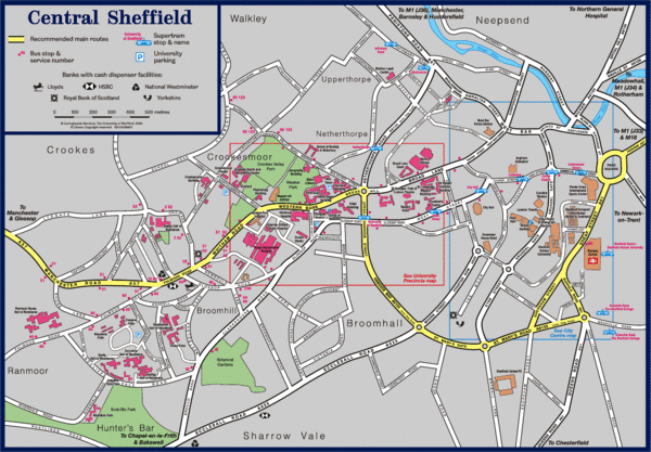 orta Sheffield haritasi