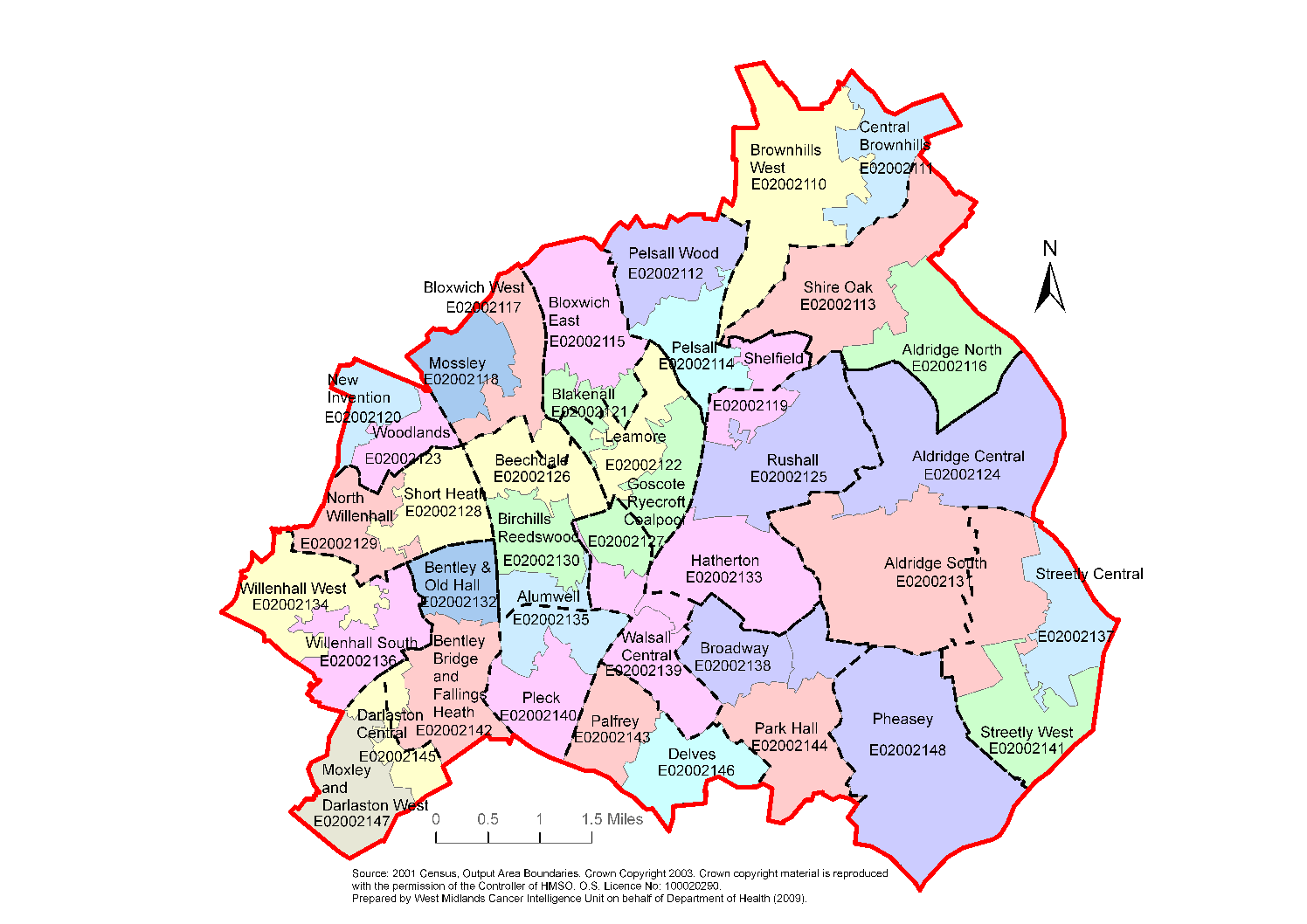 Walsall vilayet haritasi