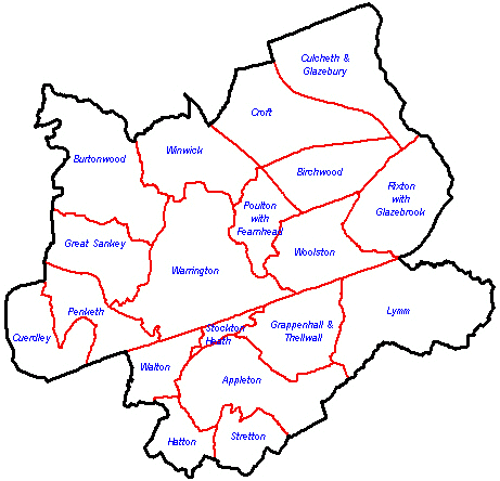 Warrington kasabalar haritasi