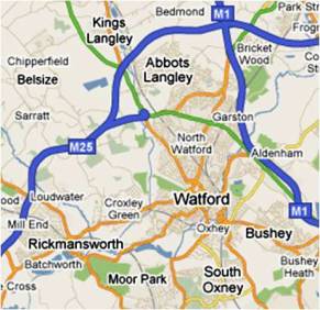 yol haritasi Watford