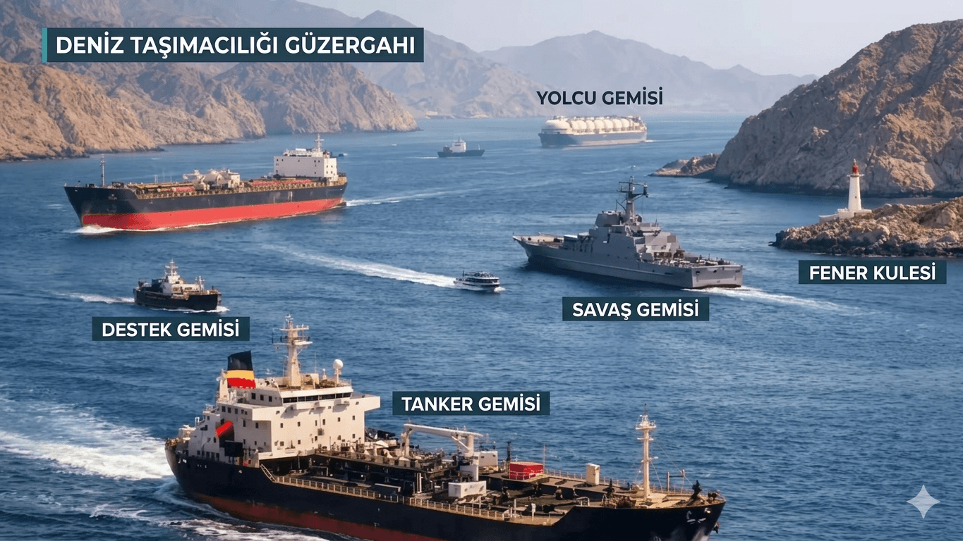 Hürmüz boğazı gemiler ve tankerler