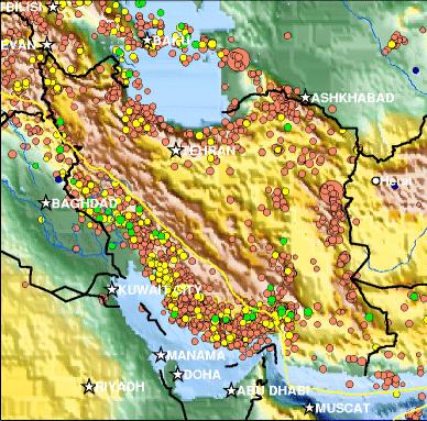 iran deprem aktivitesi haritasi