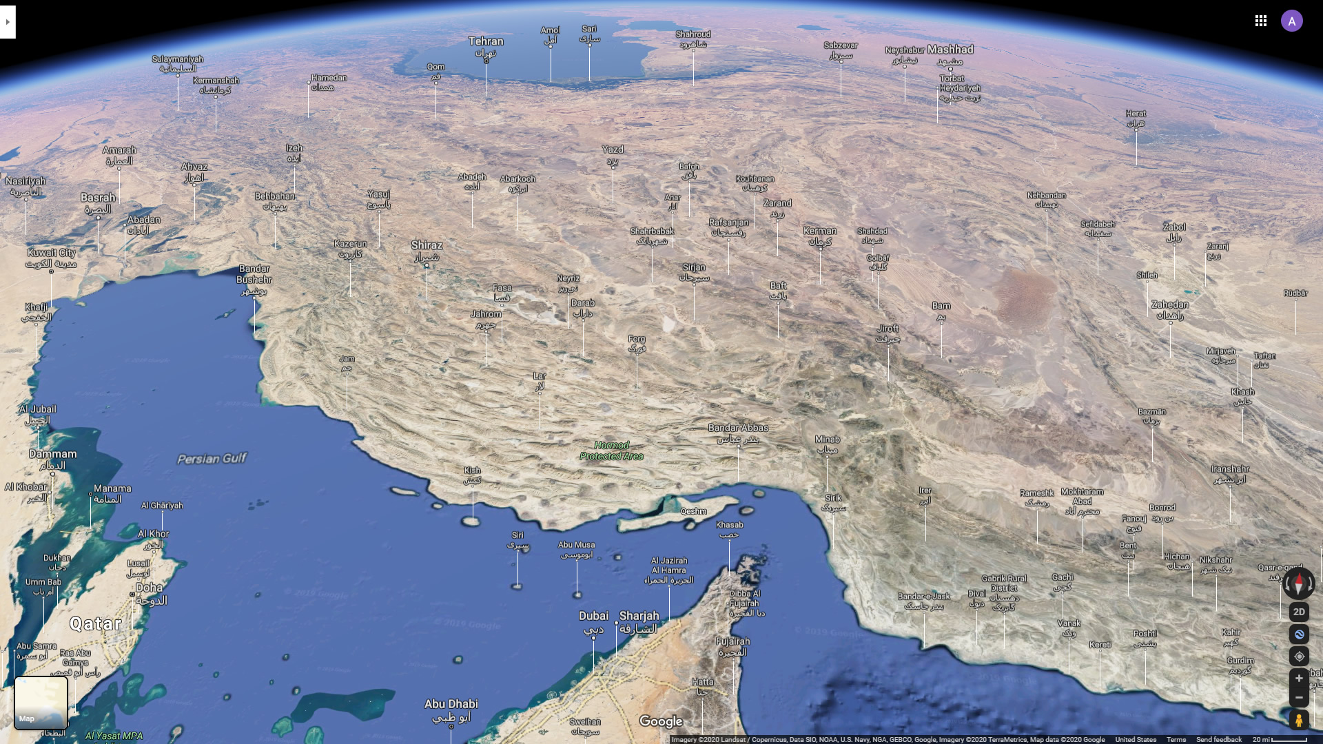 iran uydu haritasi uzaydan 2