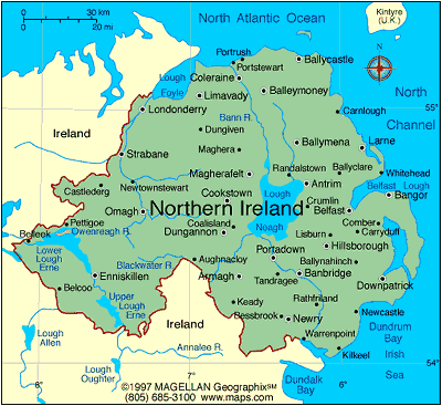 kuzey irlanda haritasi