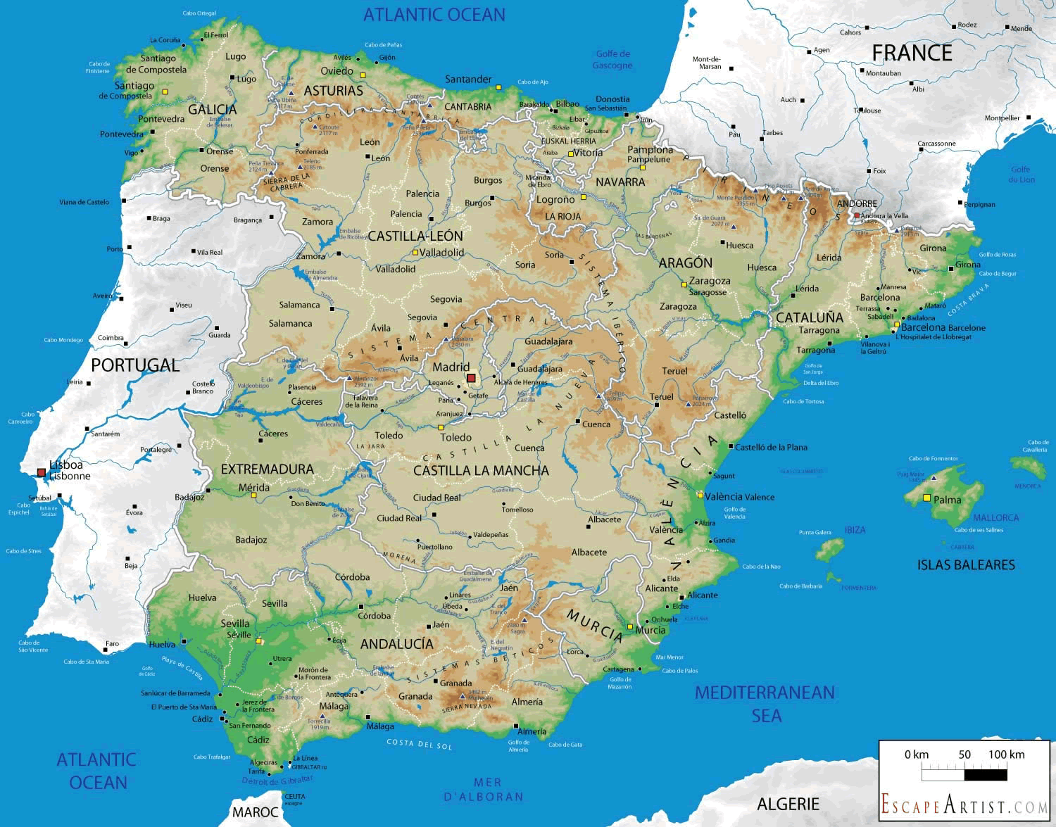 ispanya vilayetler haritasi