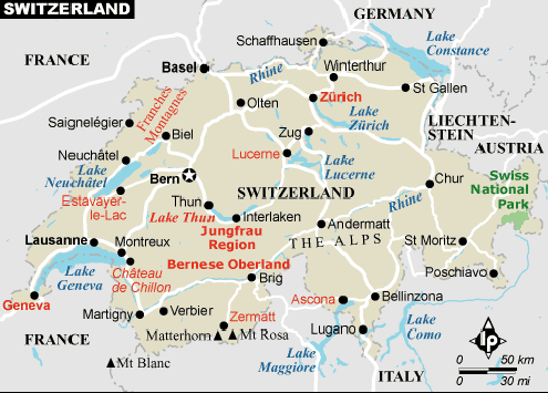isvicre haritasi sınırlar