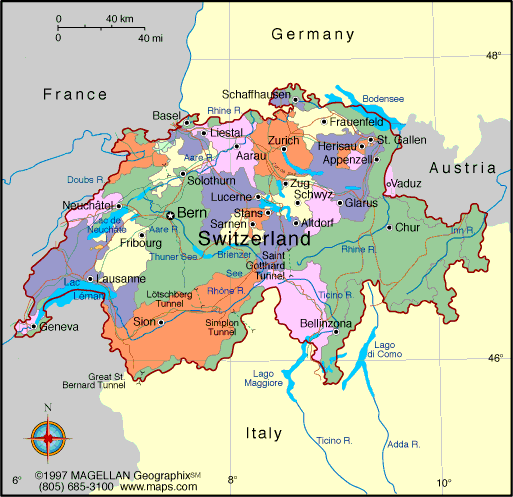 isvicre kanton haritasi