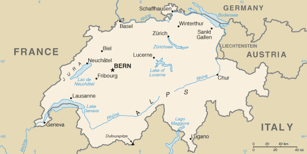 isvicre sehir haritasi