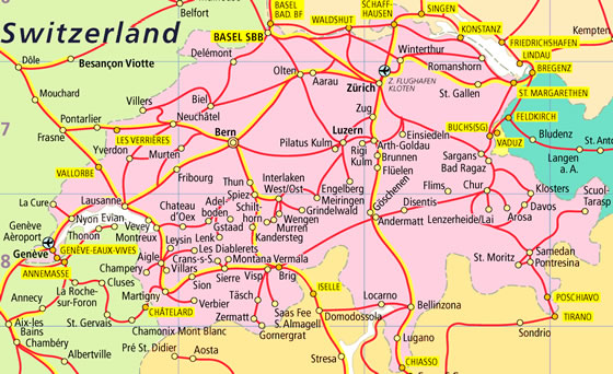 sehirler haritasi switzerland