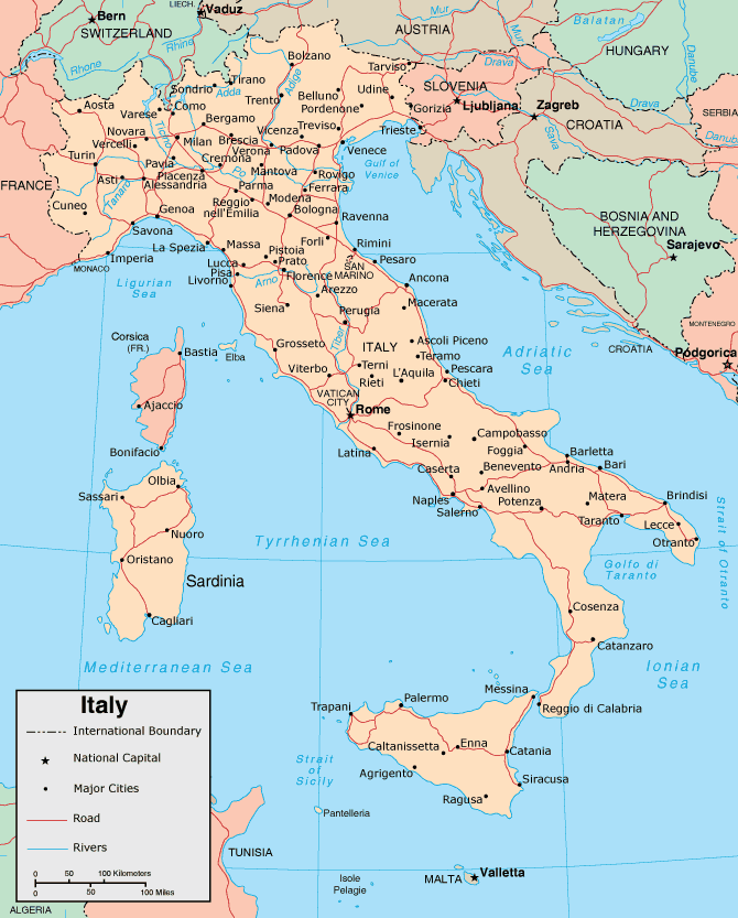 İtalya Haritası