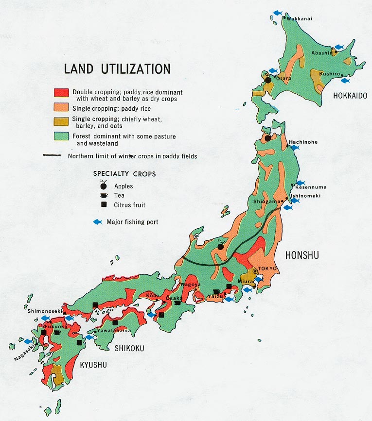 japonya arazi haritasi