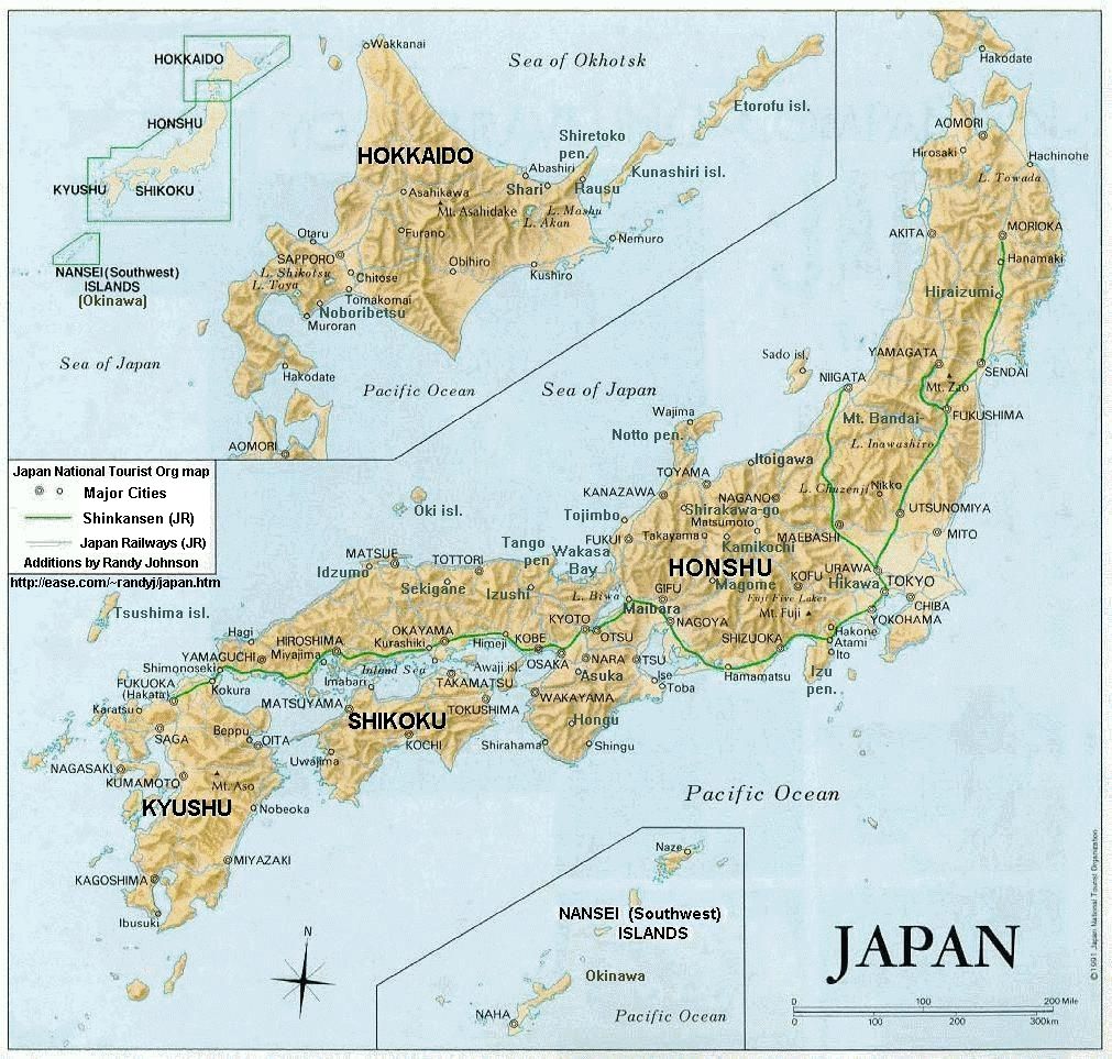 japonya fiziki haritasi