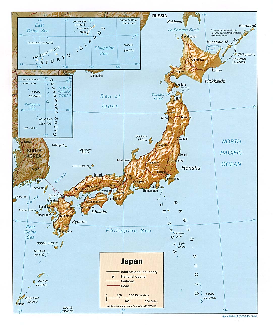 japonya kabartma harita