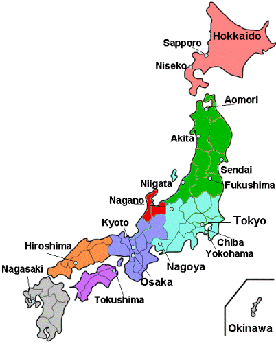 japonya sehirleri haritasi