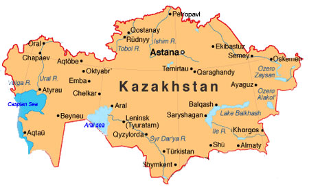 kazakistan ulke haritasi