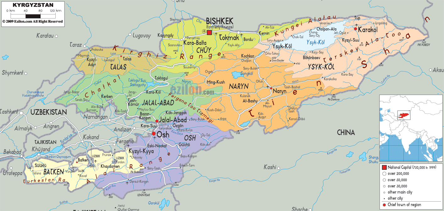 kyrgystan siyasal haritasi