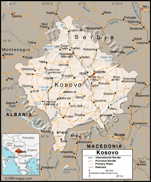 kosova haritasi sirbistan