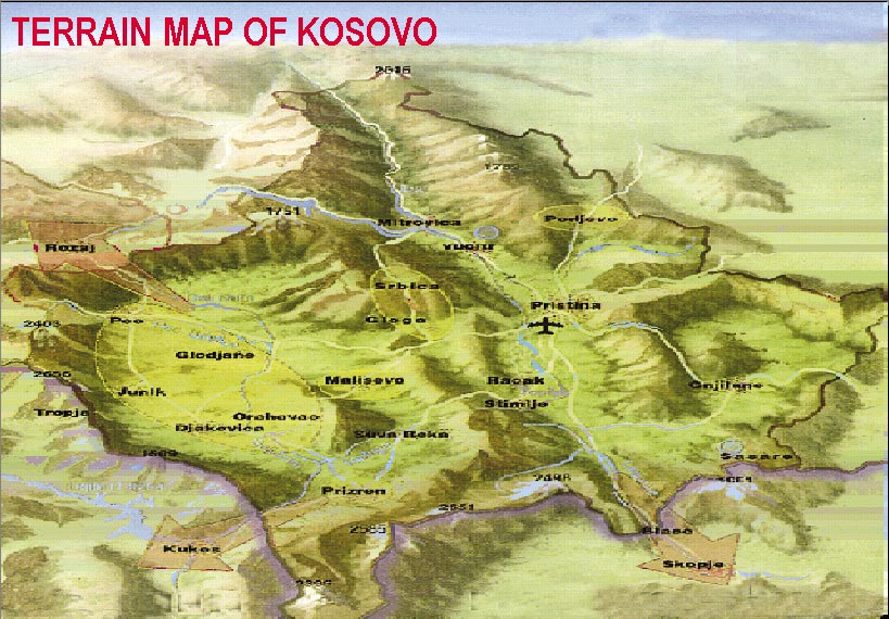 kosova arazi haritasi