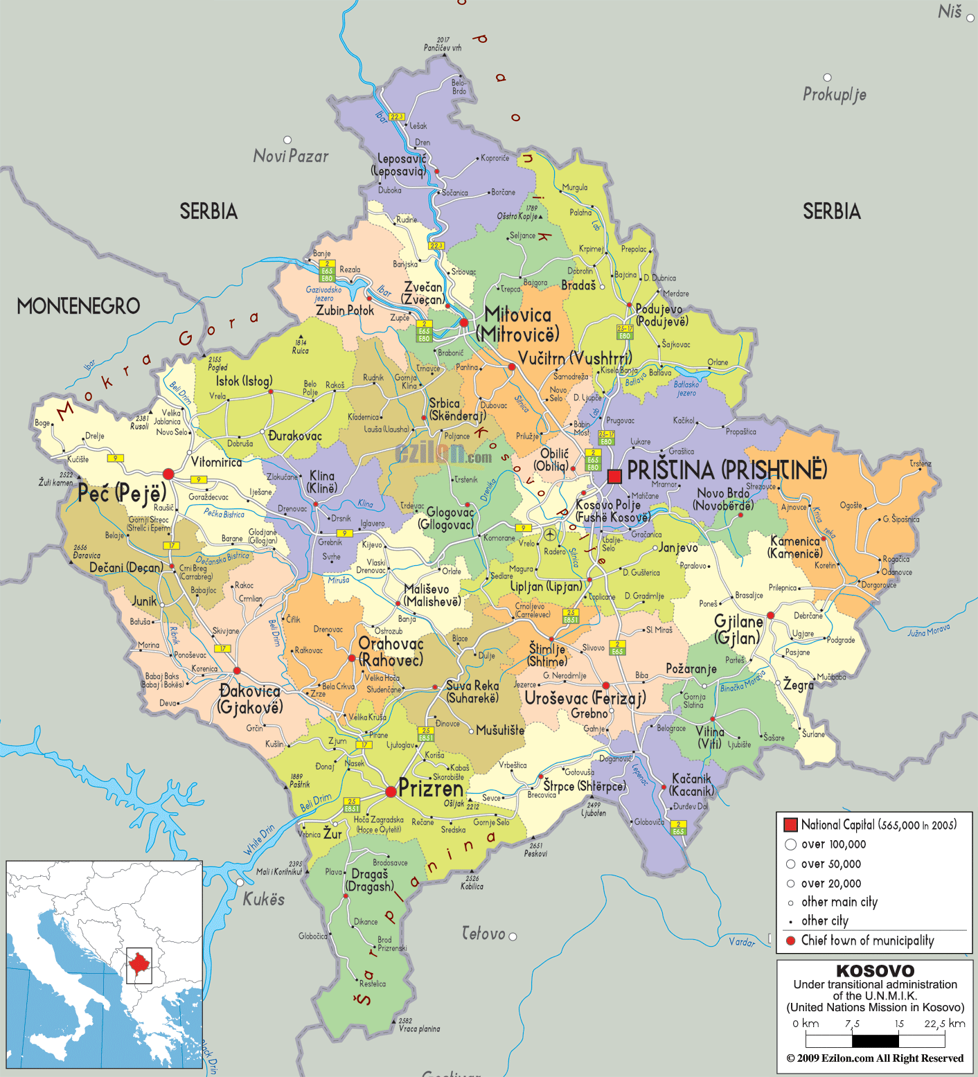 kosova siyasi harita