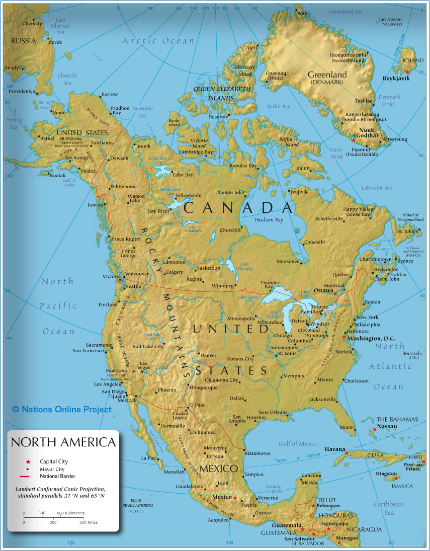 kuzey amerika haritalar