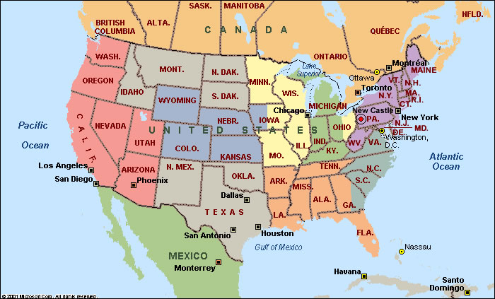 kuzey amerika haritasi abd