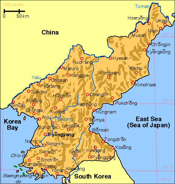 kuzey kore haritasi cin