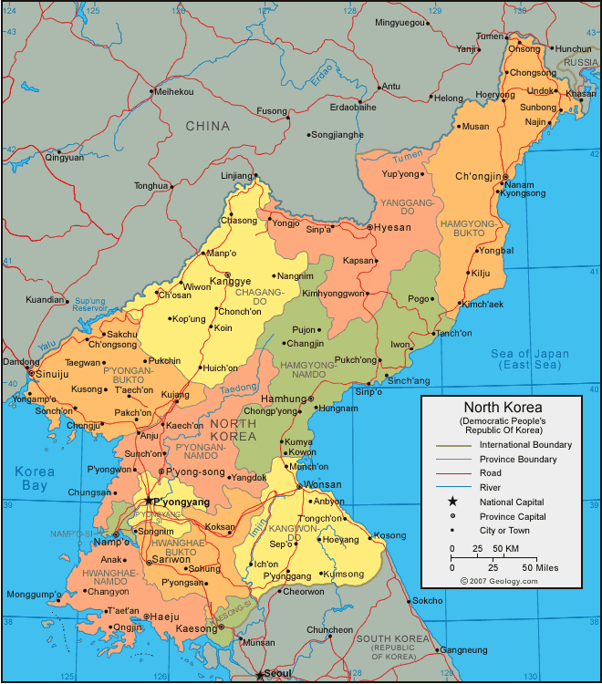 kuzey kore siyasi haritasi