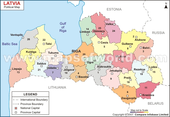 letonya siyasi haritasi