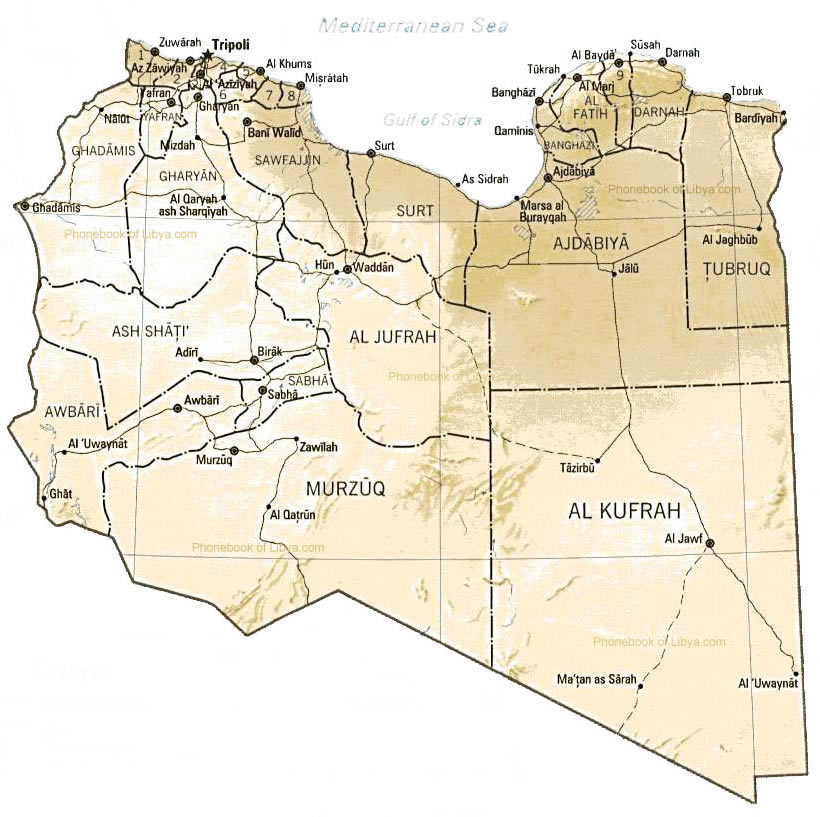 harita libya fiziki