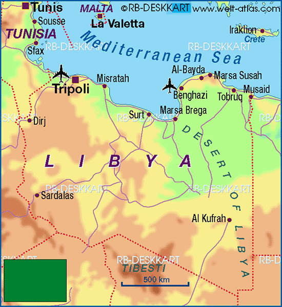 libya haritasi havaalani