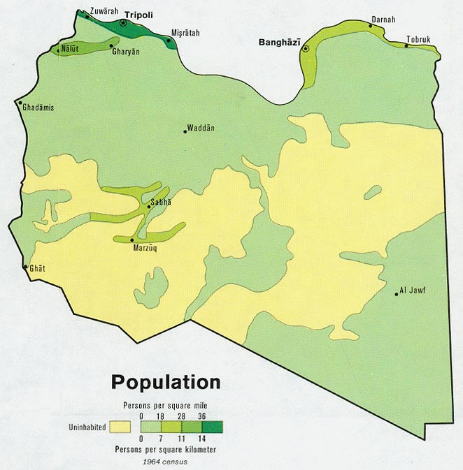 libya nufus haritasi 1974
