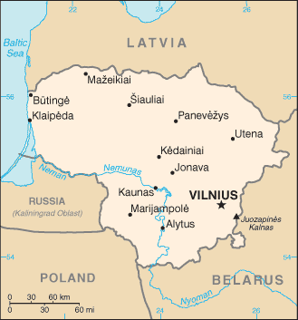 litvanya vilnus haritasi