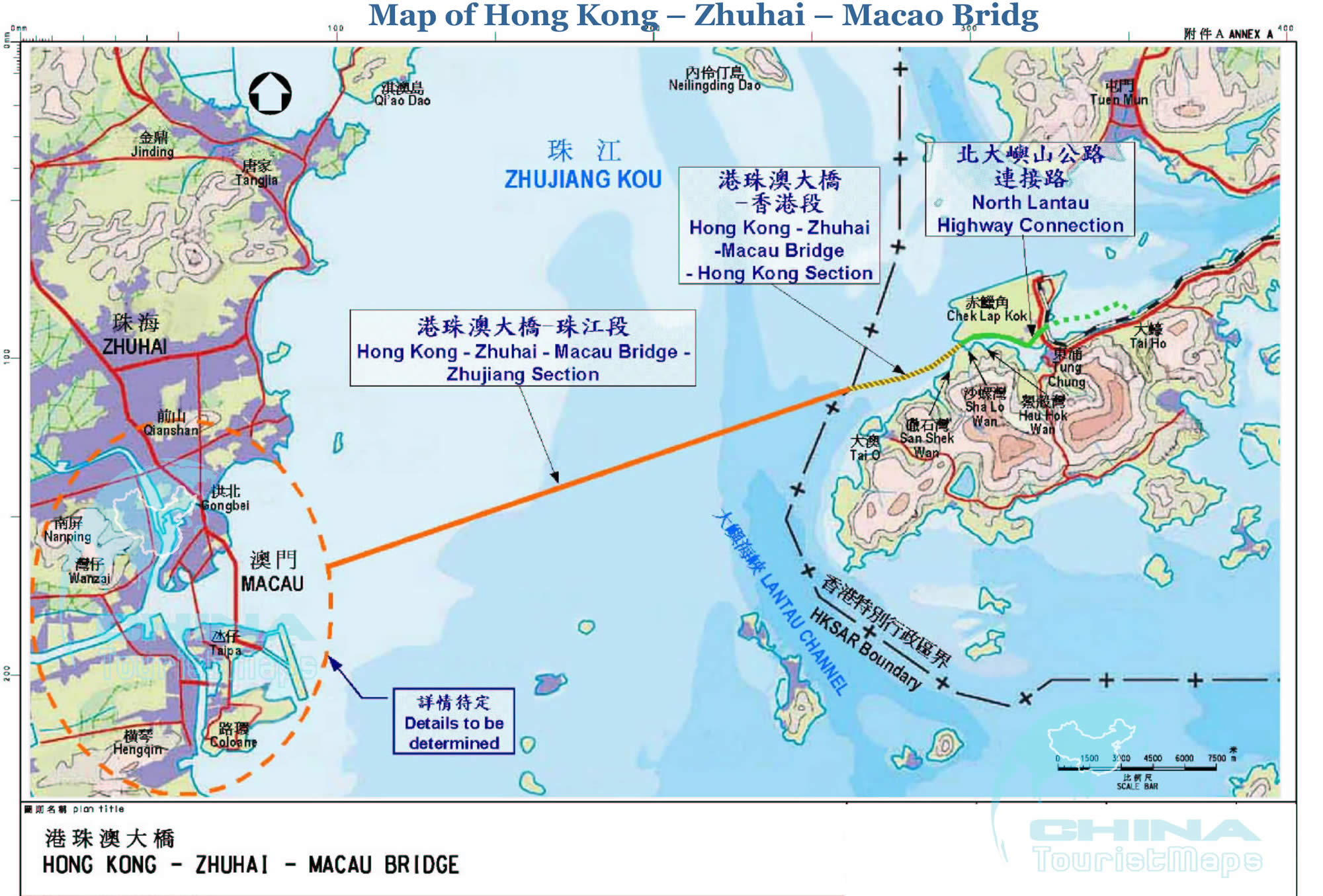 makao köprüsü haritası hong kong zhuhai