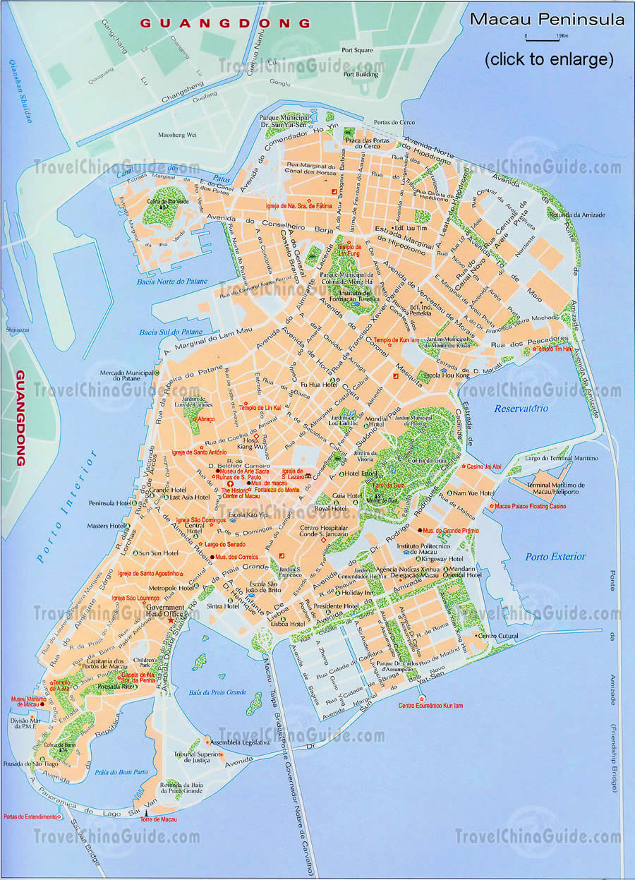 makao şehir merkezi haritası