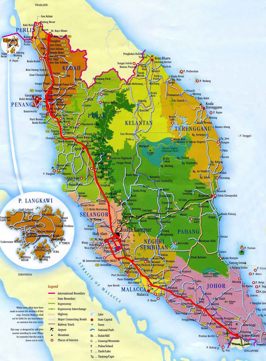 malezya vilayetler haritasi