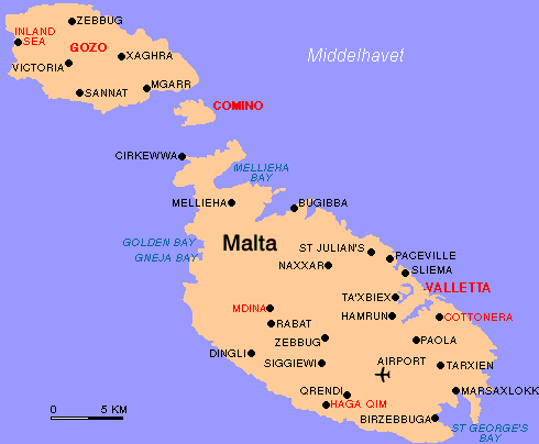 Malta haritasi akdeniz