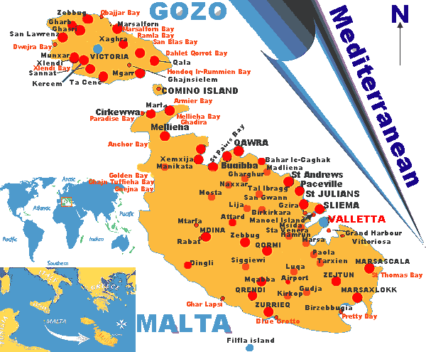 malta haritasi turizm