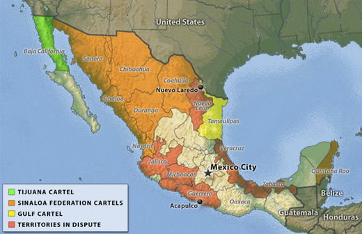 meksika cartel haritasi