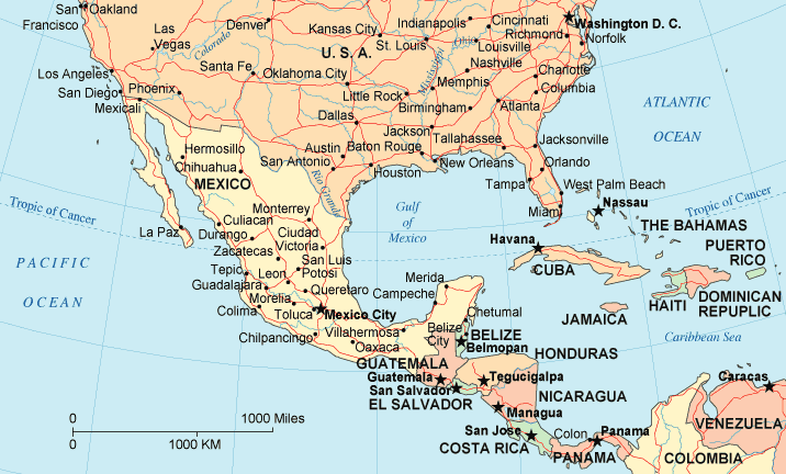 meksika haritasi abd