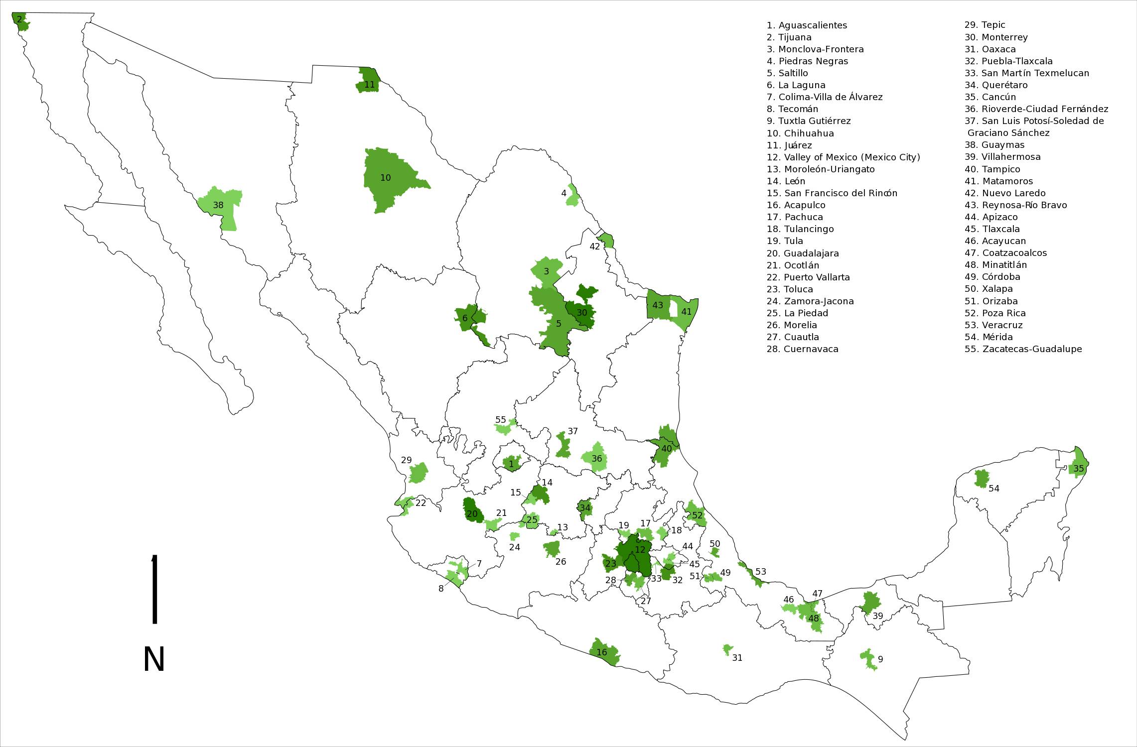 meksika metropolitan haritasi