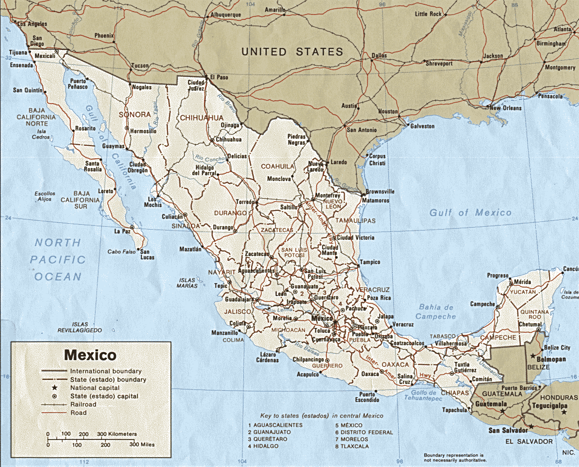 meksika siyasi haritasi 1988