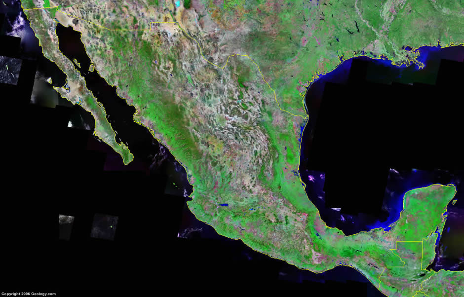 meksika uydu goruntusu haritasi