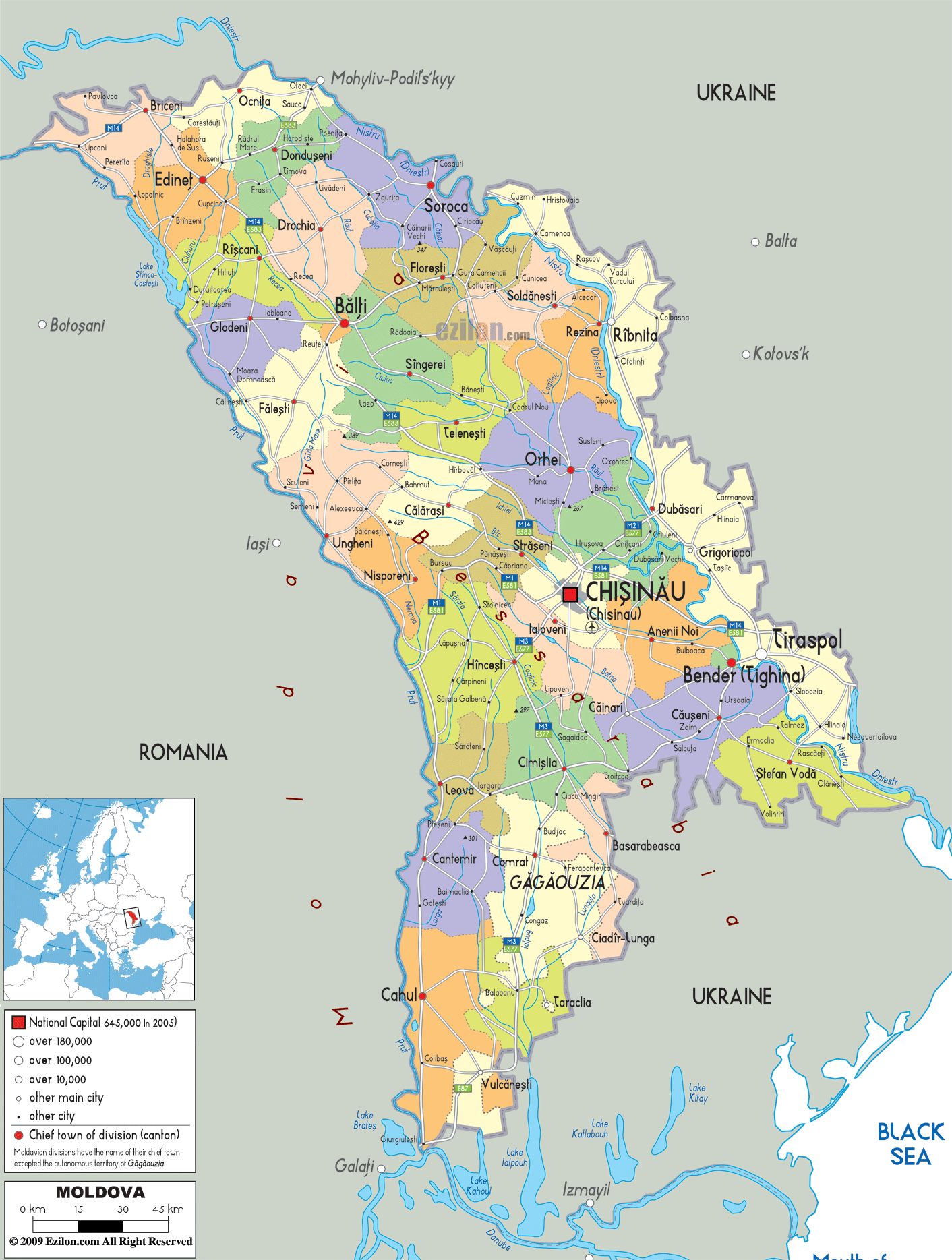 siyasi haritasi Moldova