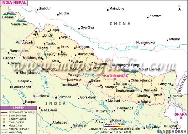 hindistan nepal haritasi