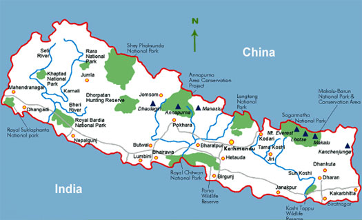 nepal bolgeler haritasi