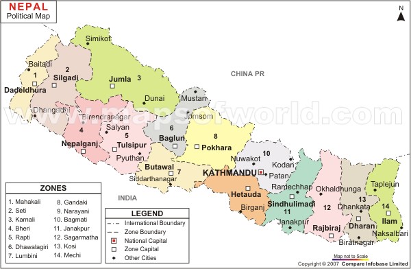 nepal siyasi haritasi