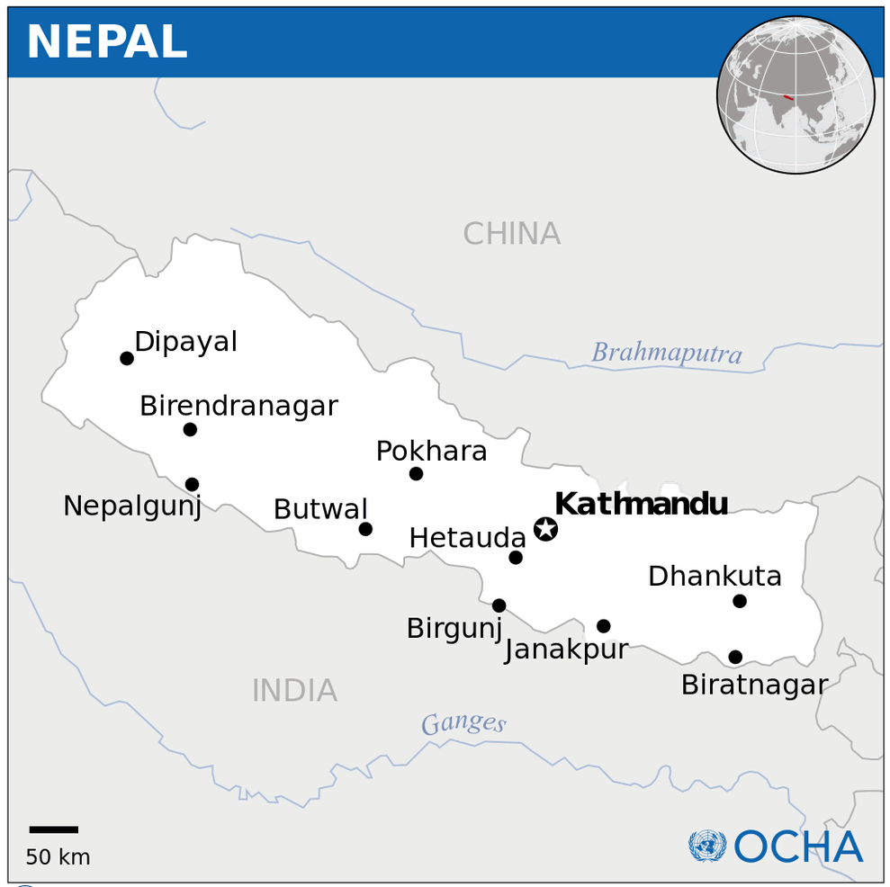 nepal yerlesim haritasi