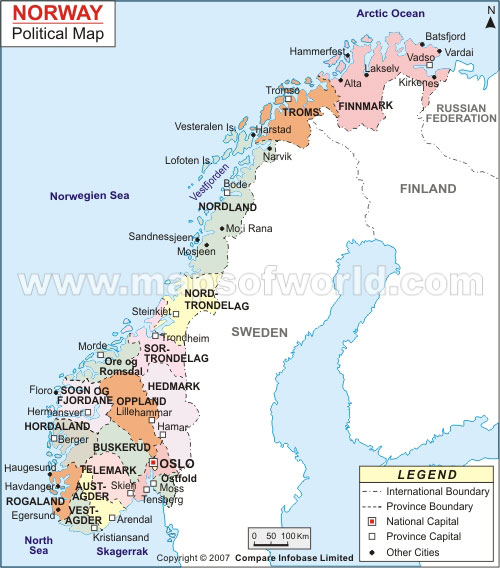 norvec siyasi haritasi