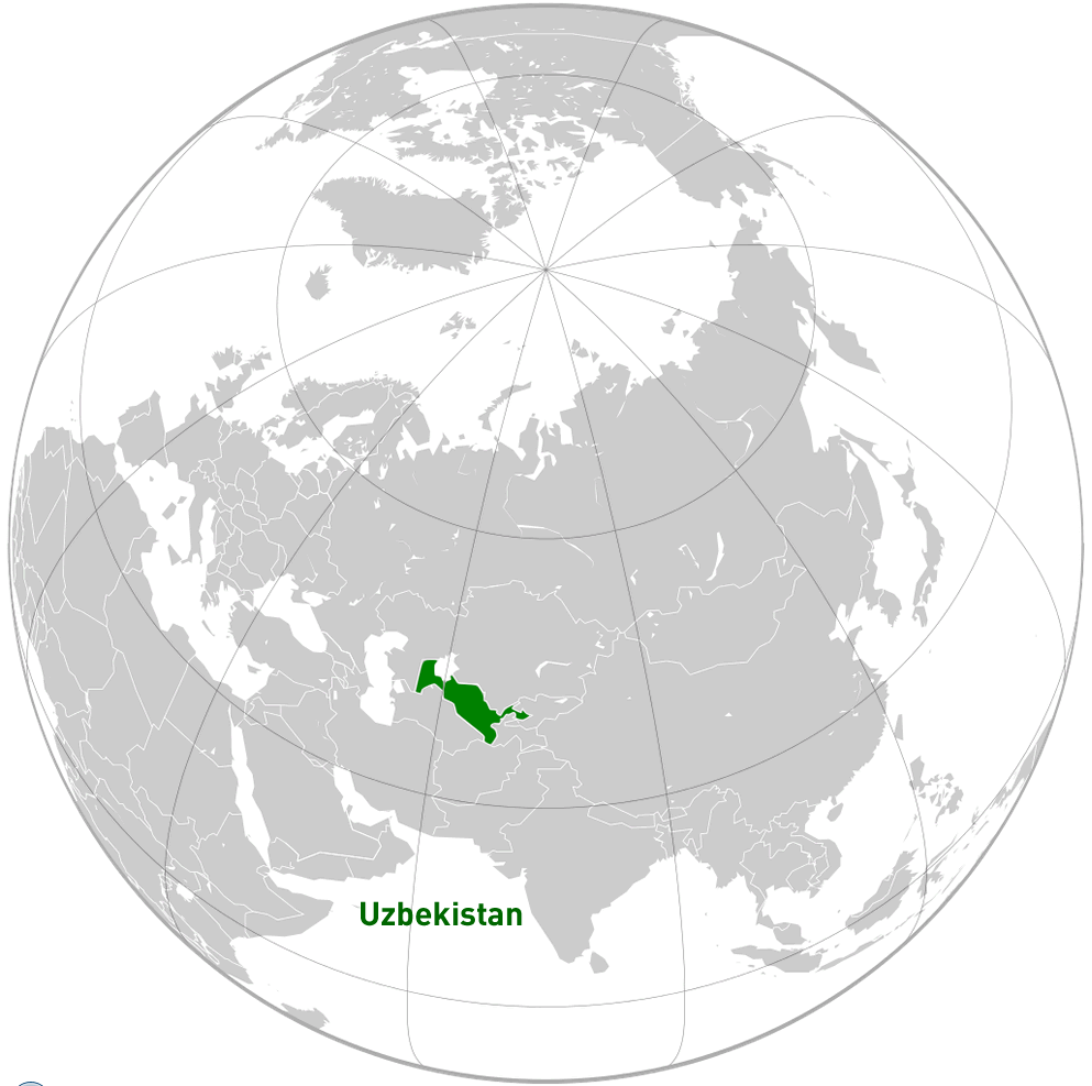 ozbekistan dunyada nerede